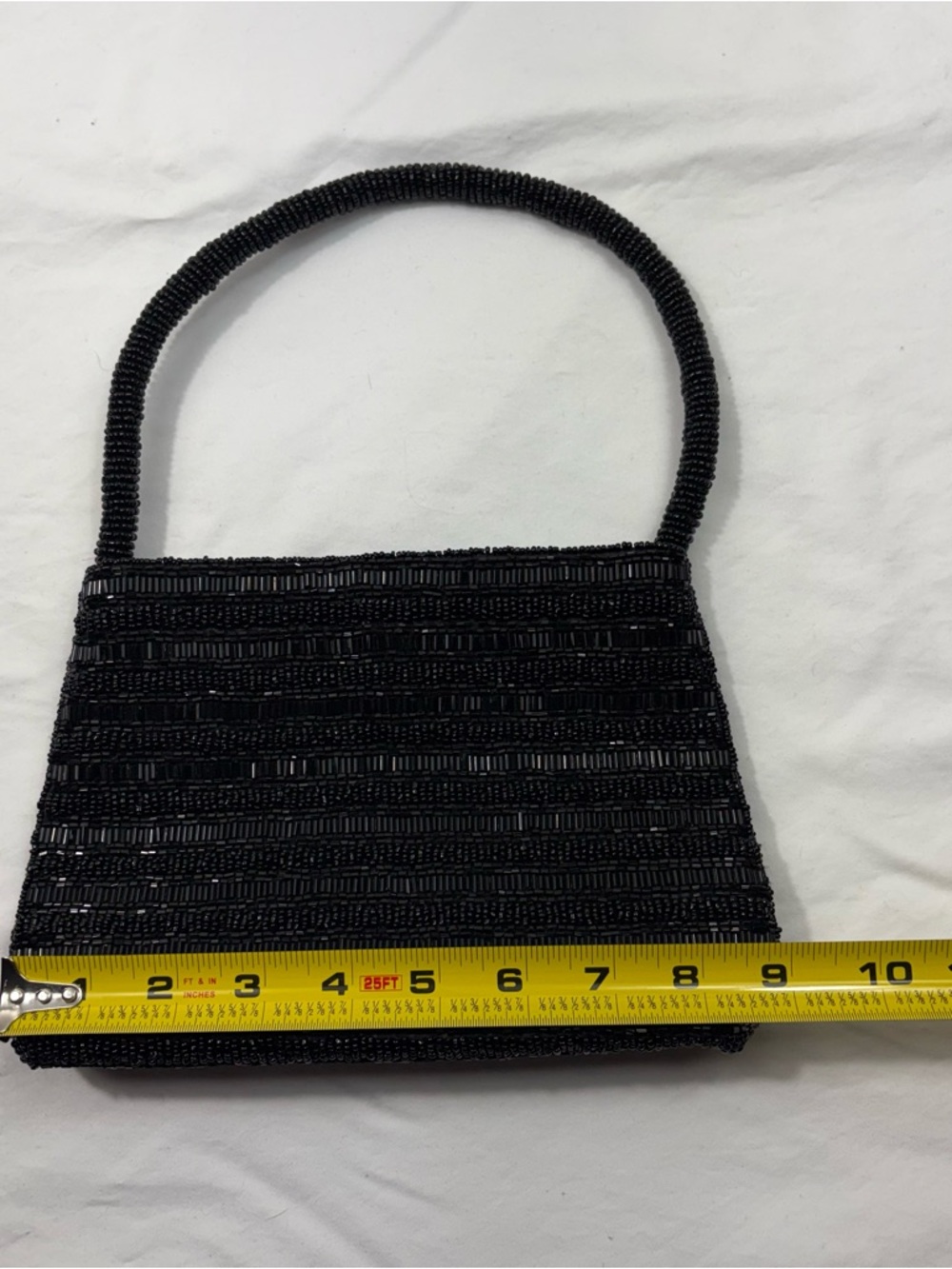 K.C. Malhan Vintage 80s Black Beaded Small Shoulder Bag Sequin Whimsigoth Formal - Picture 5 of 7